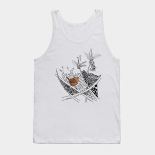 Little Brown Winter Wren Doodle Tank Top